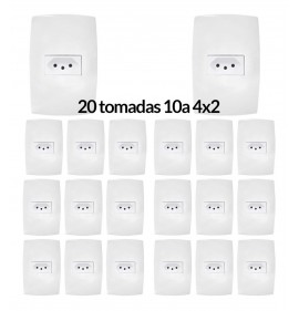 Kit 20 Tomadas 10a Modular - (HOME BRANCA)